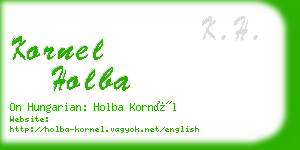 kornel holba business card